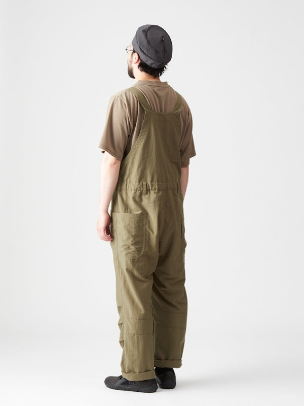 タッサーナイロンのオーバーオール #オリーブネズミ [022025]｜AXESQUIN