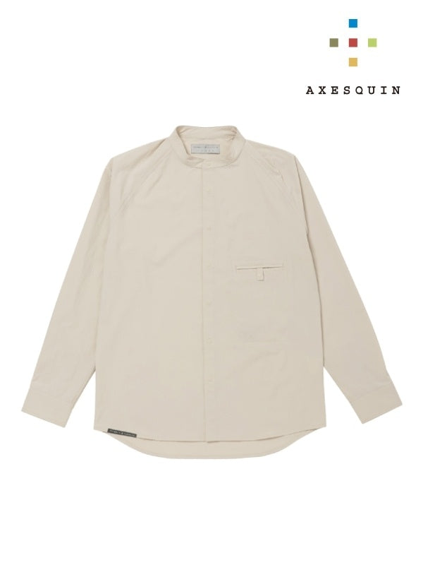 ソフトシェルのバンドカラーシャツ #ケシズミイロ [021055]｜AXESQUIN