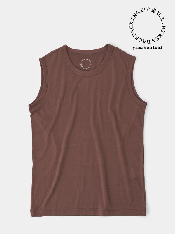 Woman's 100% Merino Light Sleeveless #Smoke Brown｜山と道