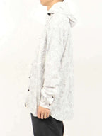 TRIPLE CROWN BUTTON DOWN LONG SLEEVE #WHITE AND BLACK TOPO [TC’BDPB-LS2]｜Jolly Gear