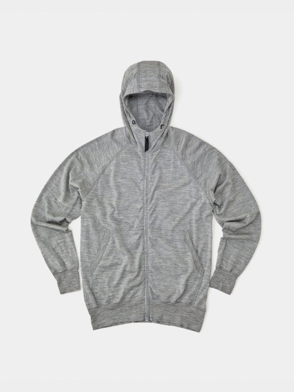 100% Merino Zip Hoody #Gray Marl｜山と道