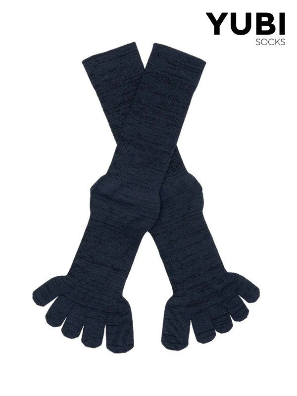Toe Socks Crew Axio Wool #Black [YUB233-032025-BLK]｜YUBI SOCKS