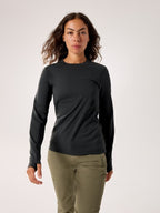 Women's Taema Thermal Crew LS #Black Heather [X00001025801]｜ARC'TERYX