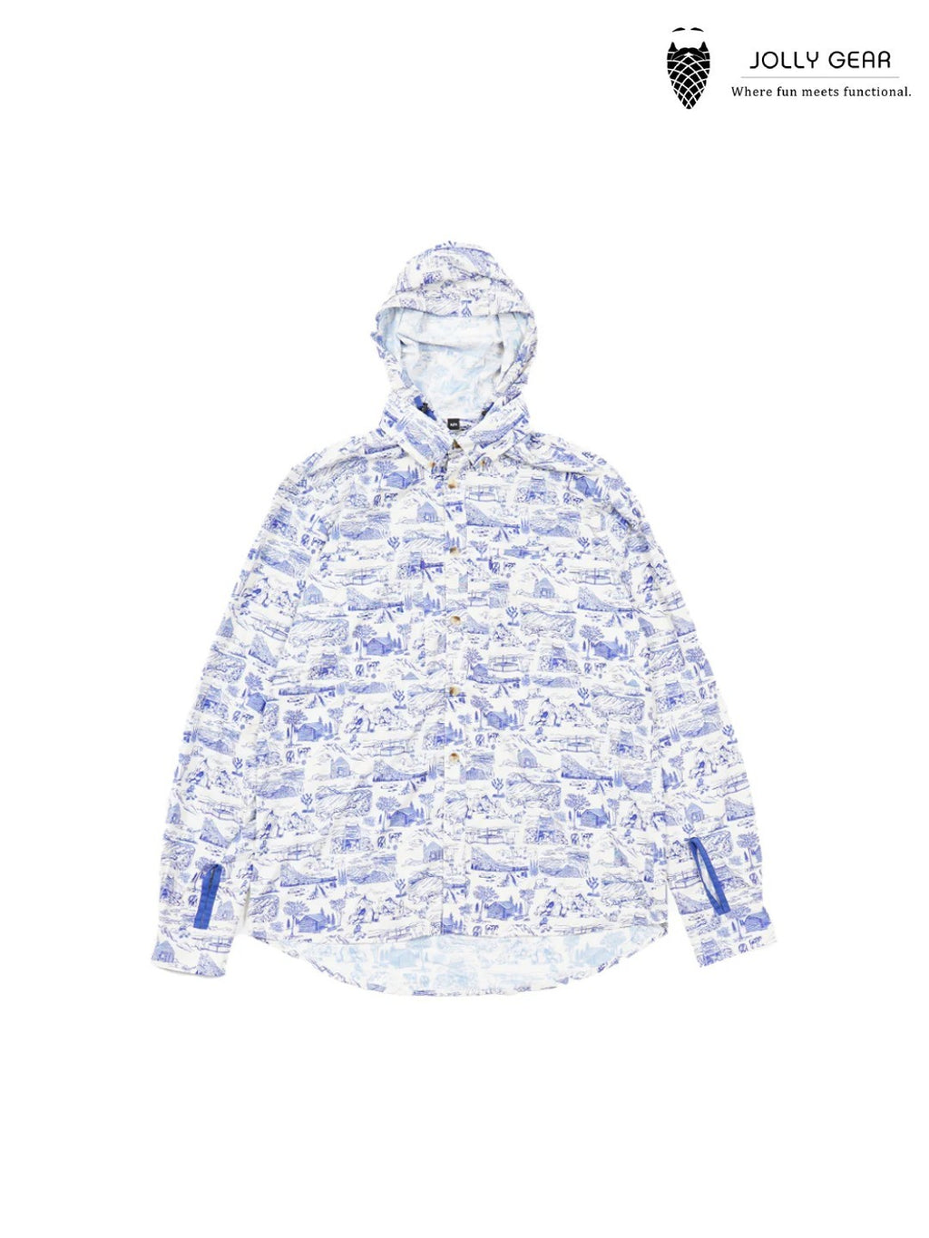 TRIPLE CROWN BUTTON DOWN LONG SLEEVE #Trail Madness Blue｜Jolly Gear