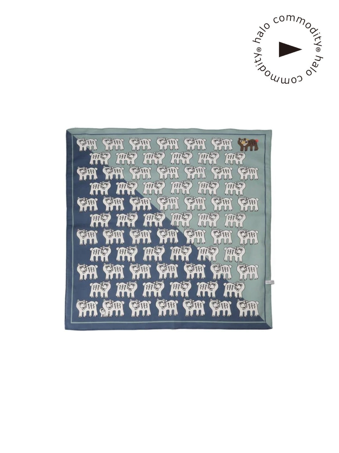 Bandanna #Navy / Sage [h261-901]｜halo commodity