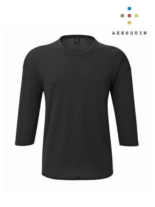 Uroko shirt, 3/4 sleeves, #black [041007] | AXESQUIN