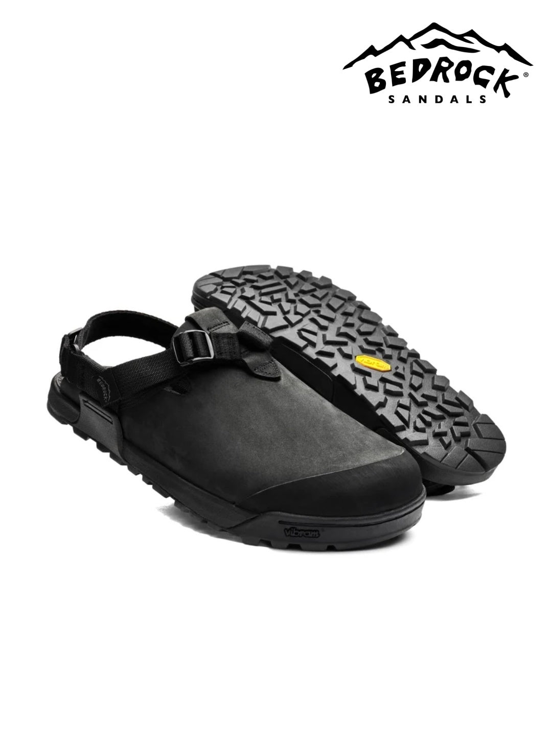 Mountain Clog Nubuck Leather #Obsidian Dark Gray Leather / Black Webbing [MC-ODG-0506]｜BEDROCK SANDALS