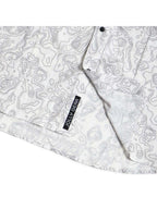 TRIPLE CROWN BUTTON DOWN LONG SLEEVE #WHITE AND BLACK TOPO [TC’BDPB-LS2]｜Jolly Gear