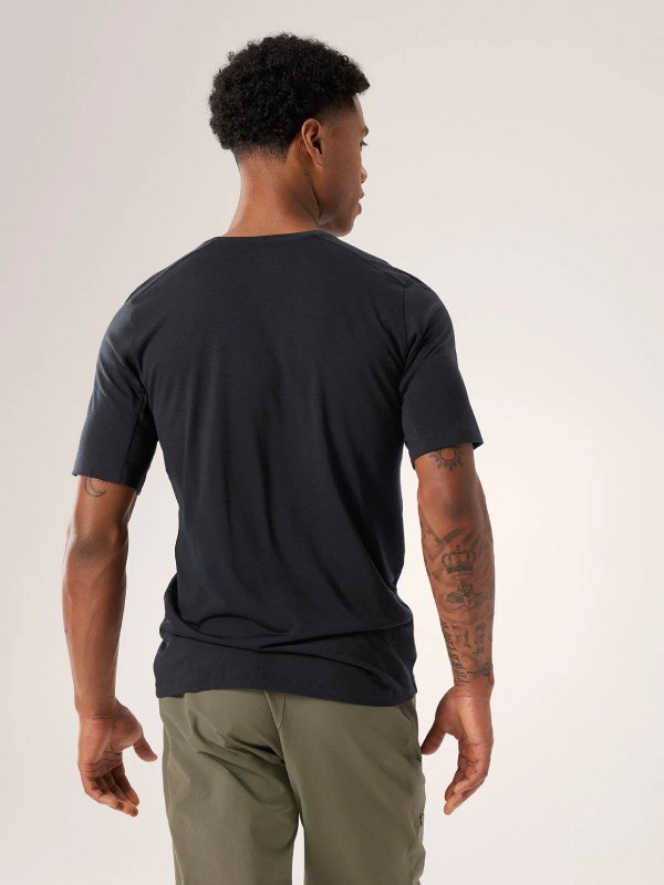 Ionia Merino Wool Arc'Word Logo SS M #Black [X00000773301]｜ARC'TERYX