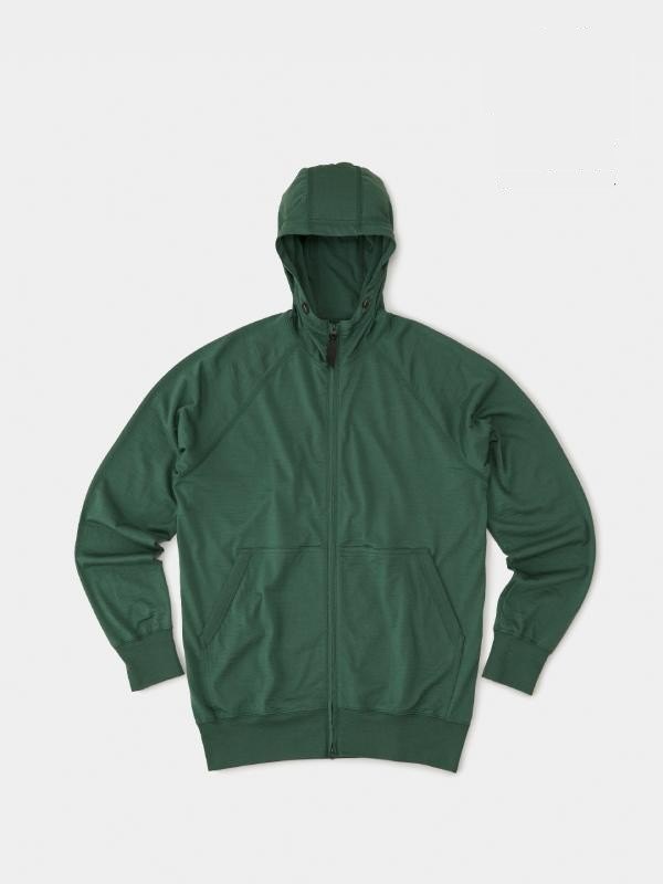 100% Merino Zip Hoody #Green