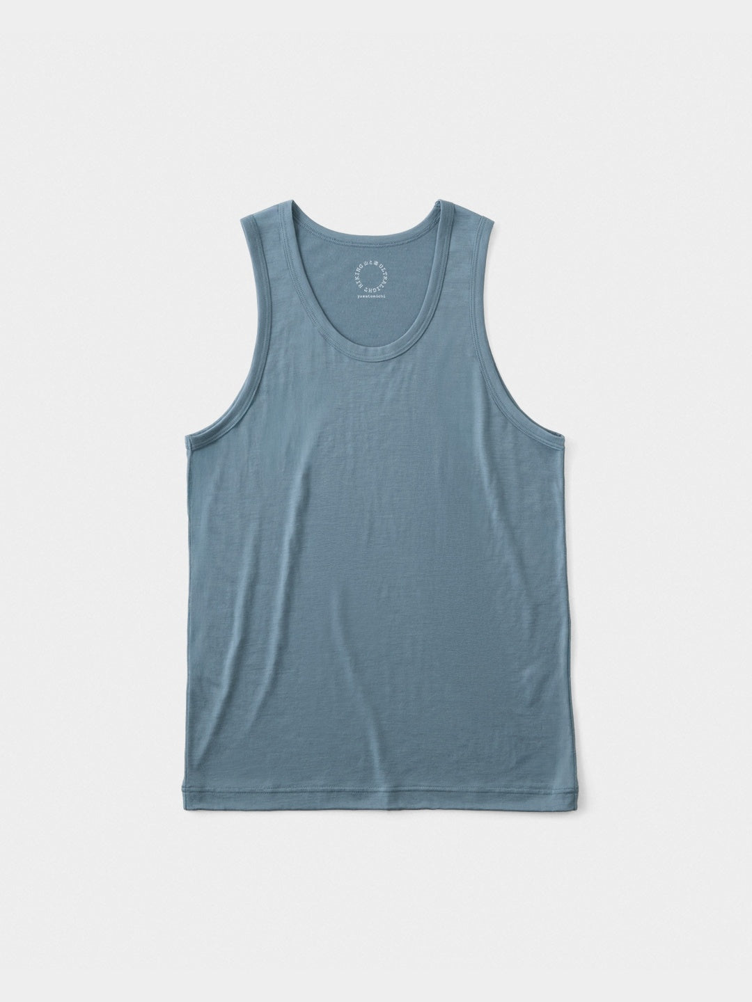 Men's 100% Light Merino Tank Top #Blue Gray｜山と道