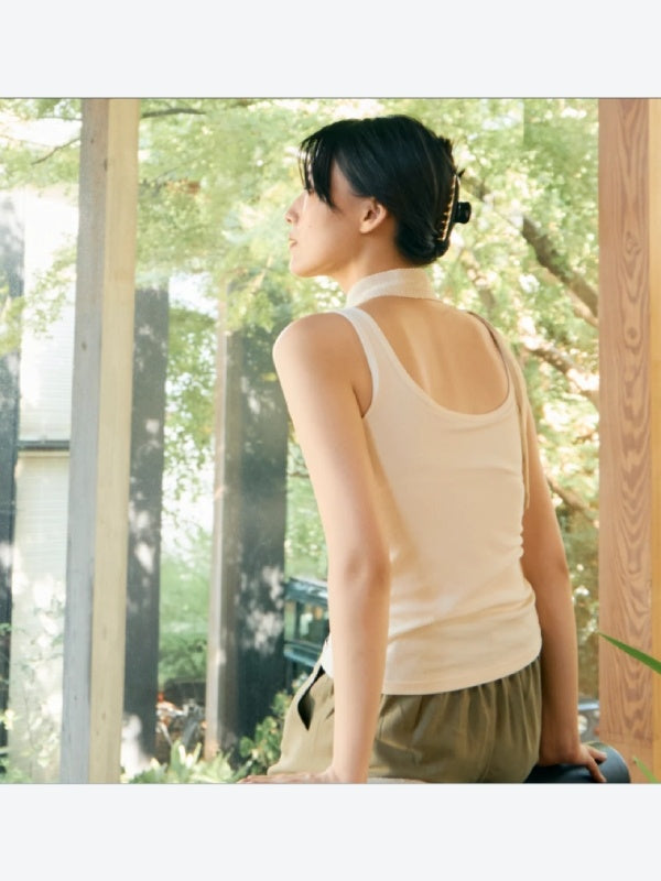 Ribbed 3D Bra Tank #White Wool [NV25022]｜one nova