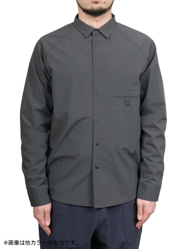 ソフトシェルのショートカラーシャツ #センザイミドリ [021090]｜AXESQUIN【Outlet_20】