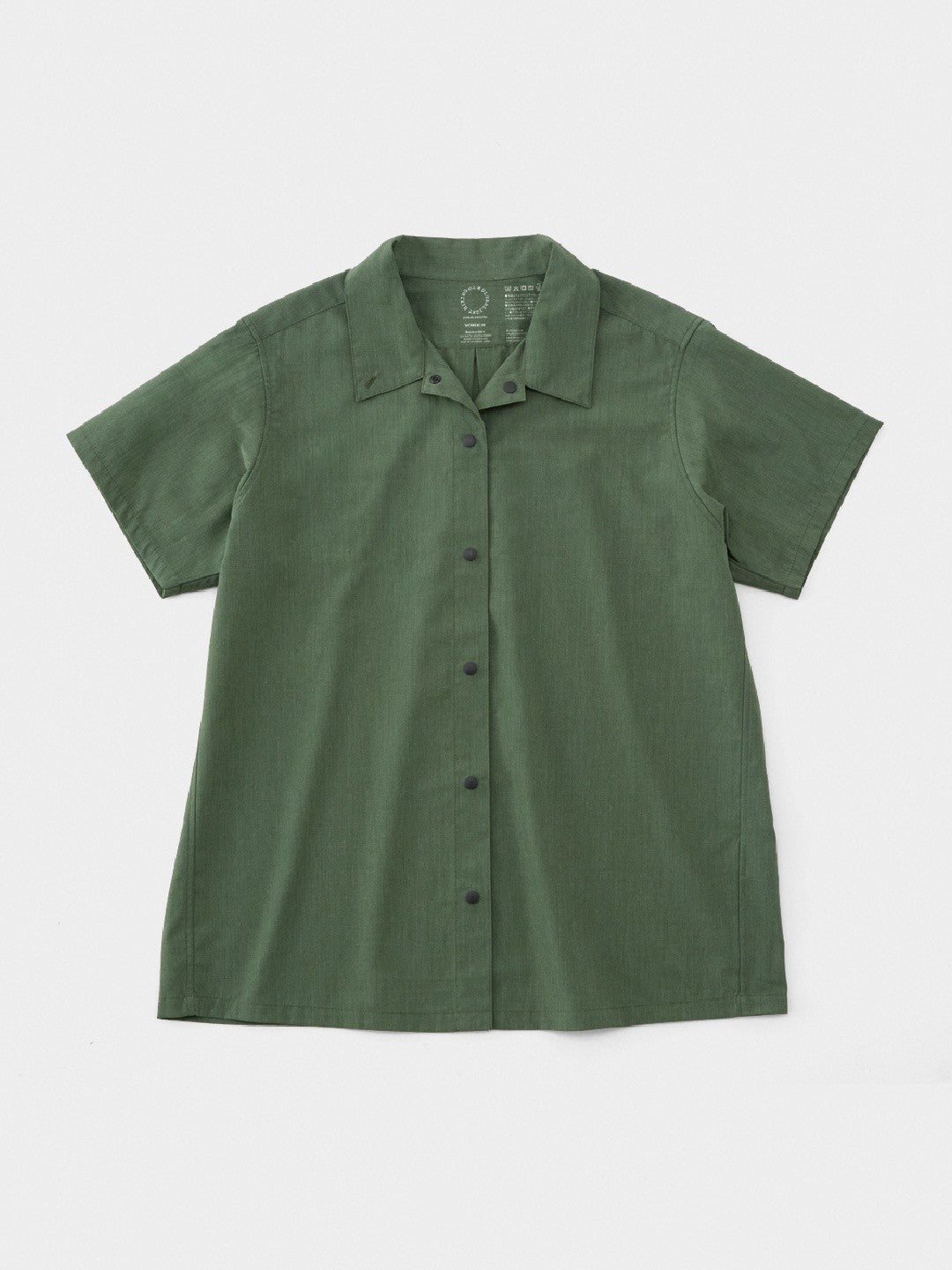 山と道Bamboo Short Sleeve Shirtレディース M Women's Bamboo Short Sleeve Shirt #Kombu Green｜山と道 – moderate