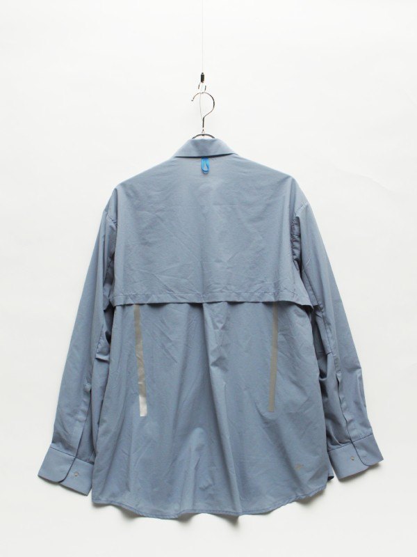 WIND BIG SHIRT #73 BL×GY [PS251016]｜PAPERSKY WEAR