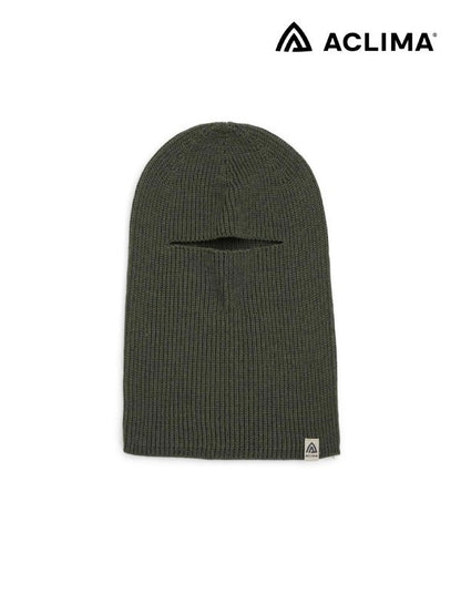 Flat Knit Balaclava Hat #Olive Night [109922]｜ACLIMA