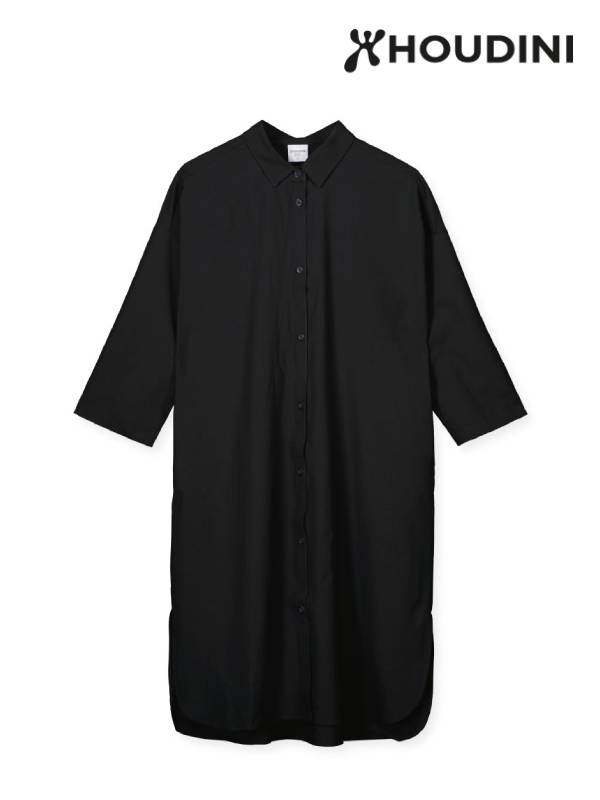 Women's Route Shirt Dress #True Black [169794]｜HOUDINI