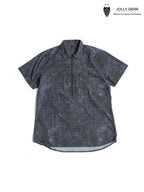 TRIPLE CROWN ZIP DOWN SHORT SLEEVE #ABSTRACT BLACK TOPO [TC’BD-USS]｜Jolly Gear