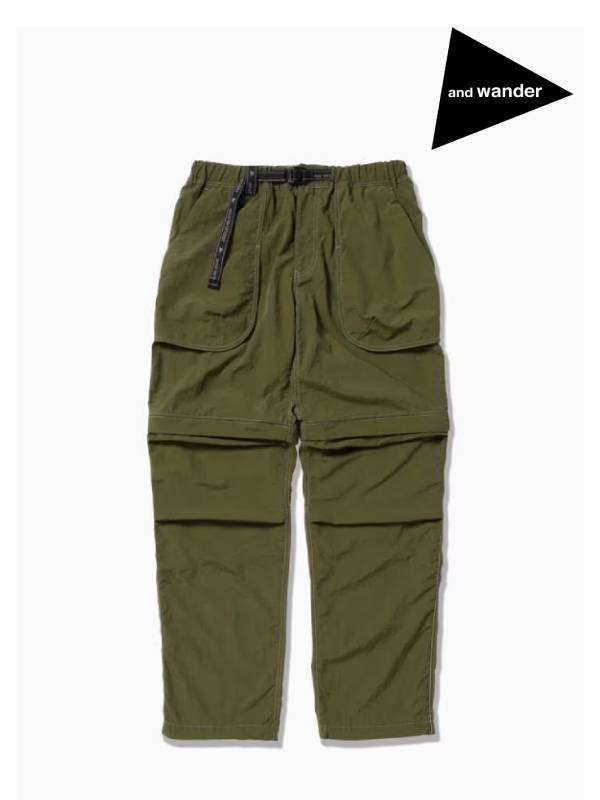 Women's Ny taffeta hiker 2way pants #181/d.khaki [4152138]｜and wander【Outlet_40】
