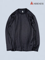 Smooth Wool T-Shirt Long Sleeve 2 #Ink Black｜HERENESS