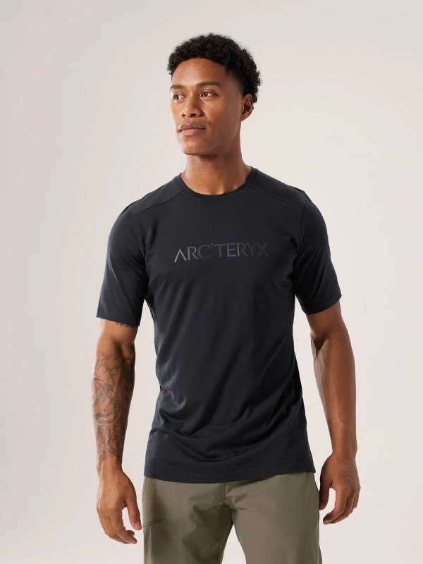 Ionia Merino Wool Arc'Word Logo SS M #Black [X00000773301]｜ARC'TERYX