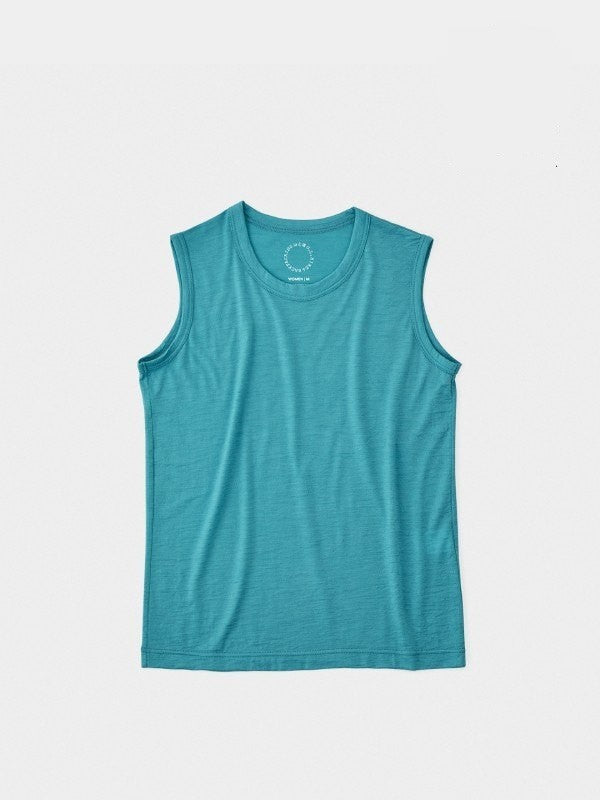 Women's 100% Light Merino Sleeveless #Teal｜山と道