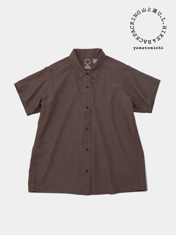 Woman's Bamboo Short Sleeve Shirt #Clove Brown｜山と道
