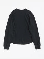 MERINO WAFFLE LONG T-SHIRTS #BLACK [PS232018]｜PAPERSKY WEAR