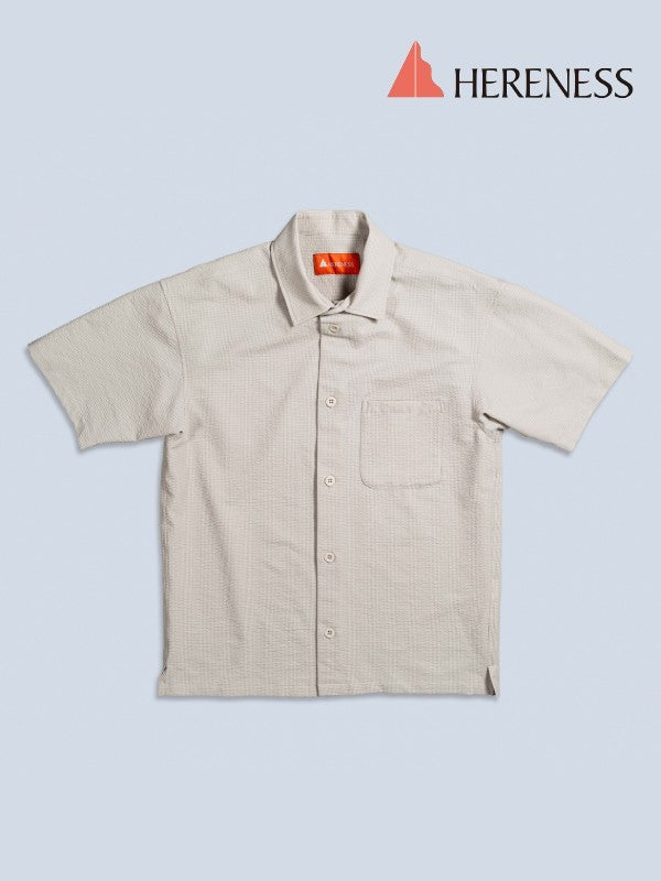 Outdoor Seersucker Shirt #BEIGE [HU-30009]｜HERENESS