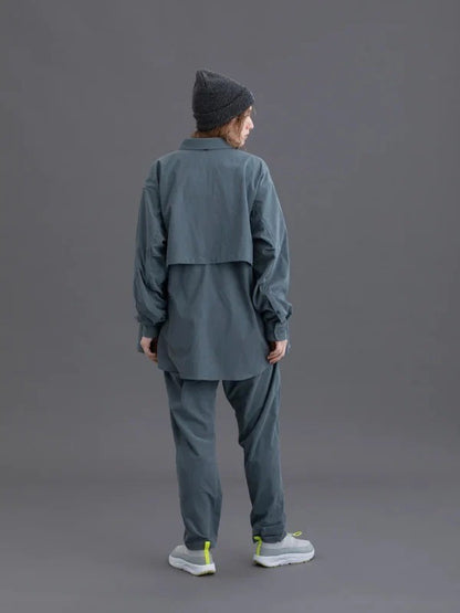 HIKE&BIKE CAVE CORDUROY BIG SHIRT #BLUEGRAY [PS232008]｜PAPERSKY WEAR