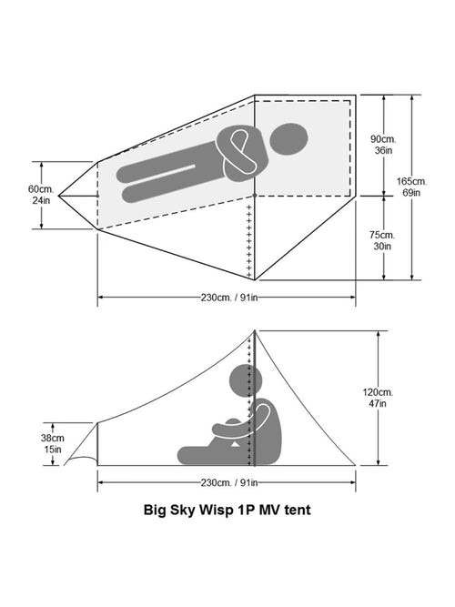 Wisp 1P tent UL version #Granite Gray｜BIG SKY INTERNATIONAL