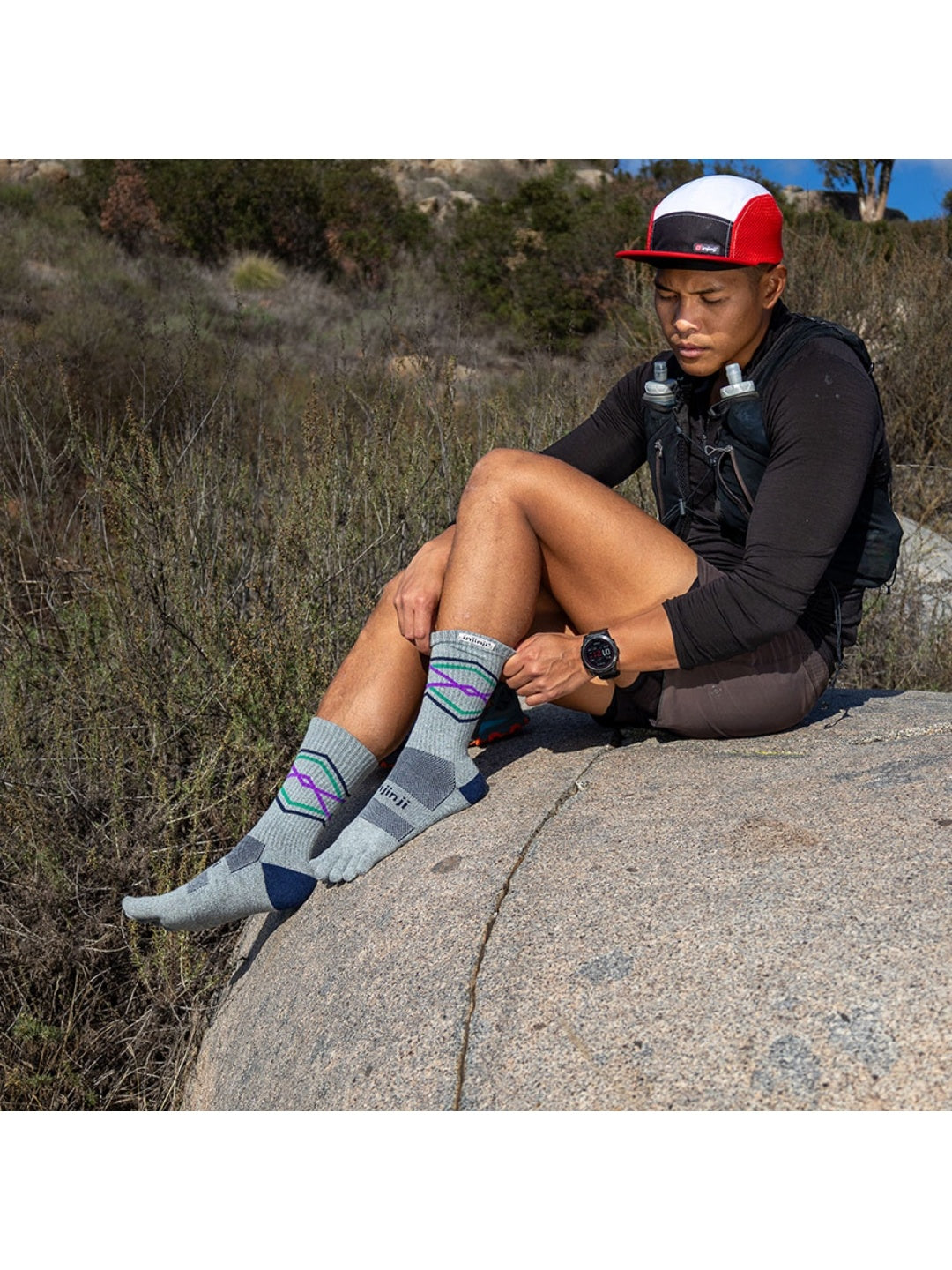 トレイル ミッドウエイト クルー #Graphite [213170]｜injinji