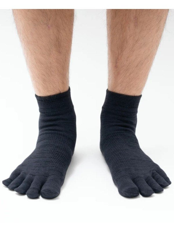 Toe Socks Quarter Crew Axio Wool #Black [YUB233-031025-BLK]｜YUBI SOCKS