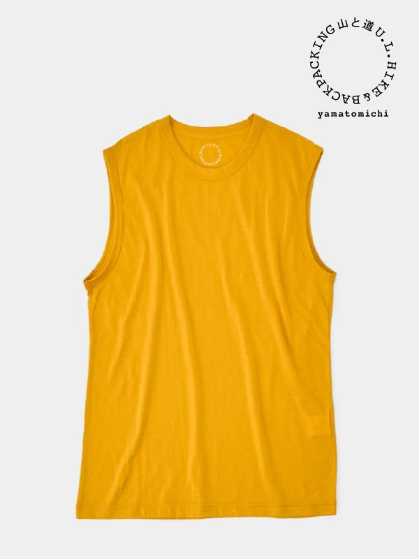 Men's 100% Merino Light Sleeveless #Mustard｜Yama to Michi