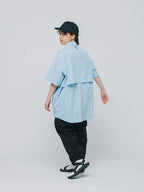 HIKE&BIKE CAVE BIG HALF SHIRTS #SAX [PS231311-2]｜PAPERSKY WEAR