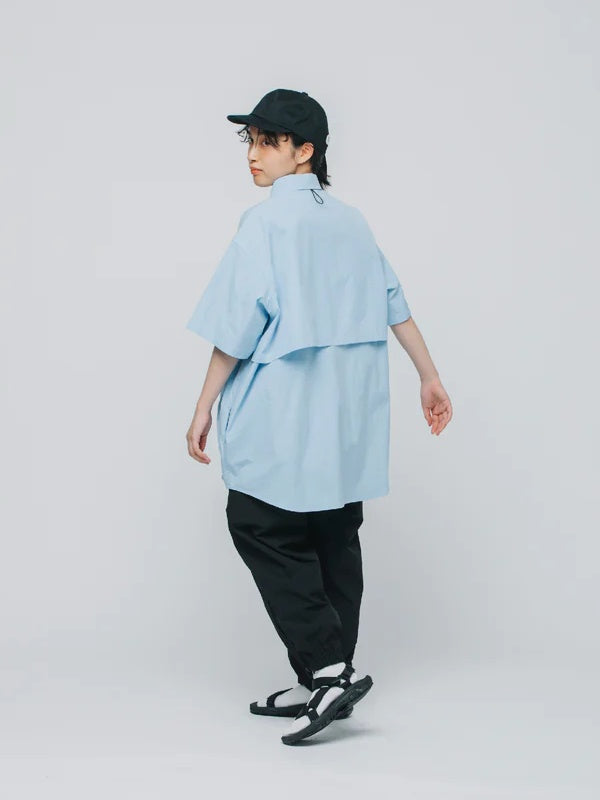 HIKE&BIKE CAVE BIG HALF SHIRTS #SAX [PS231311-2]｜PAPERSKY WEAR