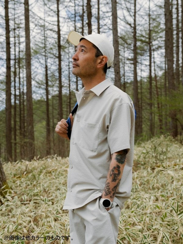 Outdoor Seersucker Shirt #GRAY [HU-30009]｜HERENESS