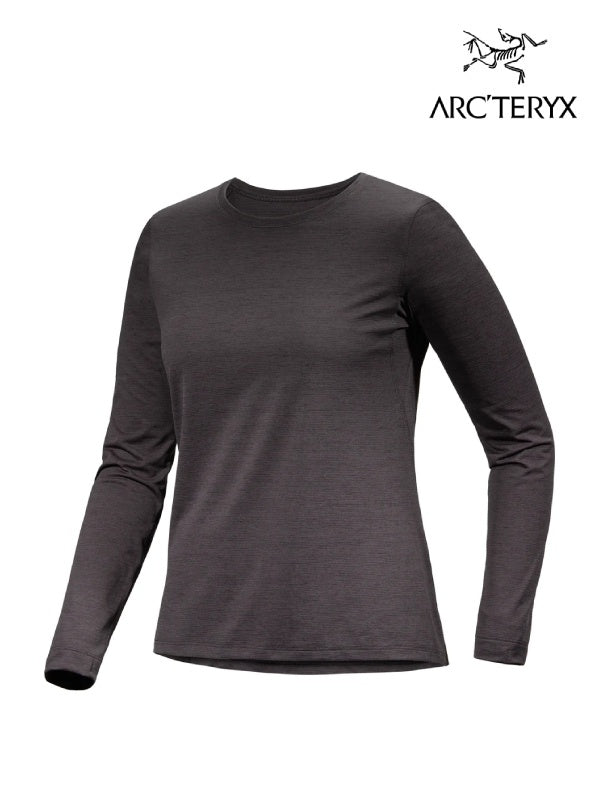Women's Taema Crew LS #Black Heather [L08487600]｜ARC'TERYX