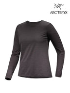 Women's Taema Crew LS #Black Heather [L08487600]｜ARC'TERYX