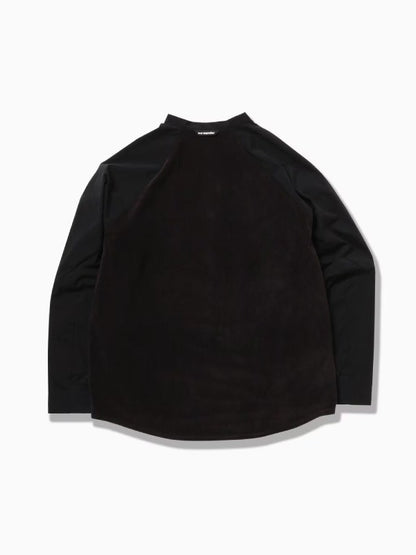 Women's fleece bas band collar shirt #010/black [4253121]｜and wander