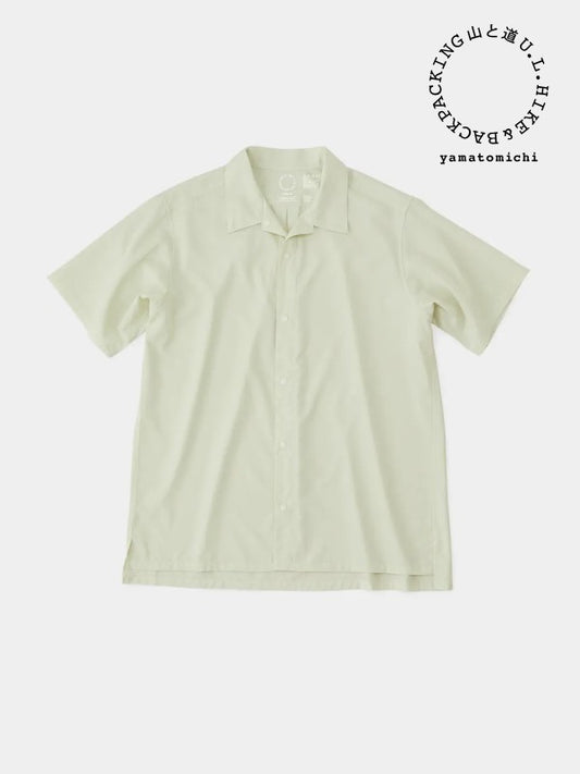 Men's Bamboo Short Sleeve Shirt #White Mint｜山と道