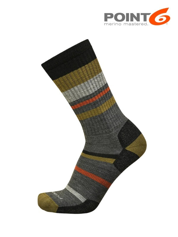 Hiking Mixed Stripe Light Crew #Coyote Brown [11-2566]｜POINT6
