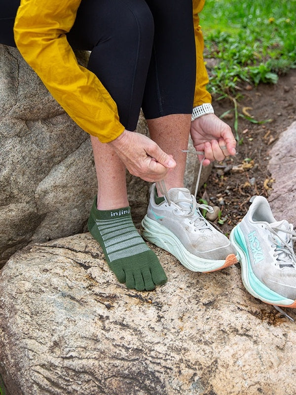 ラン ライトウェイト ノーショウ ウール #フォレスト [261610]｜injinji