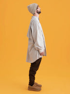RELAX CAVE TYPEWRITER LONG BIG SHIRT #LIGHT BEIGE [PS232016]｜PAPERSKY WEAR