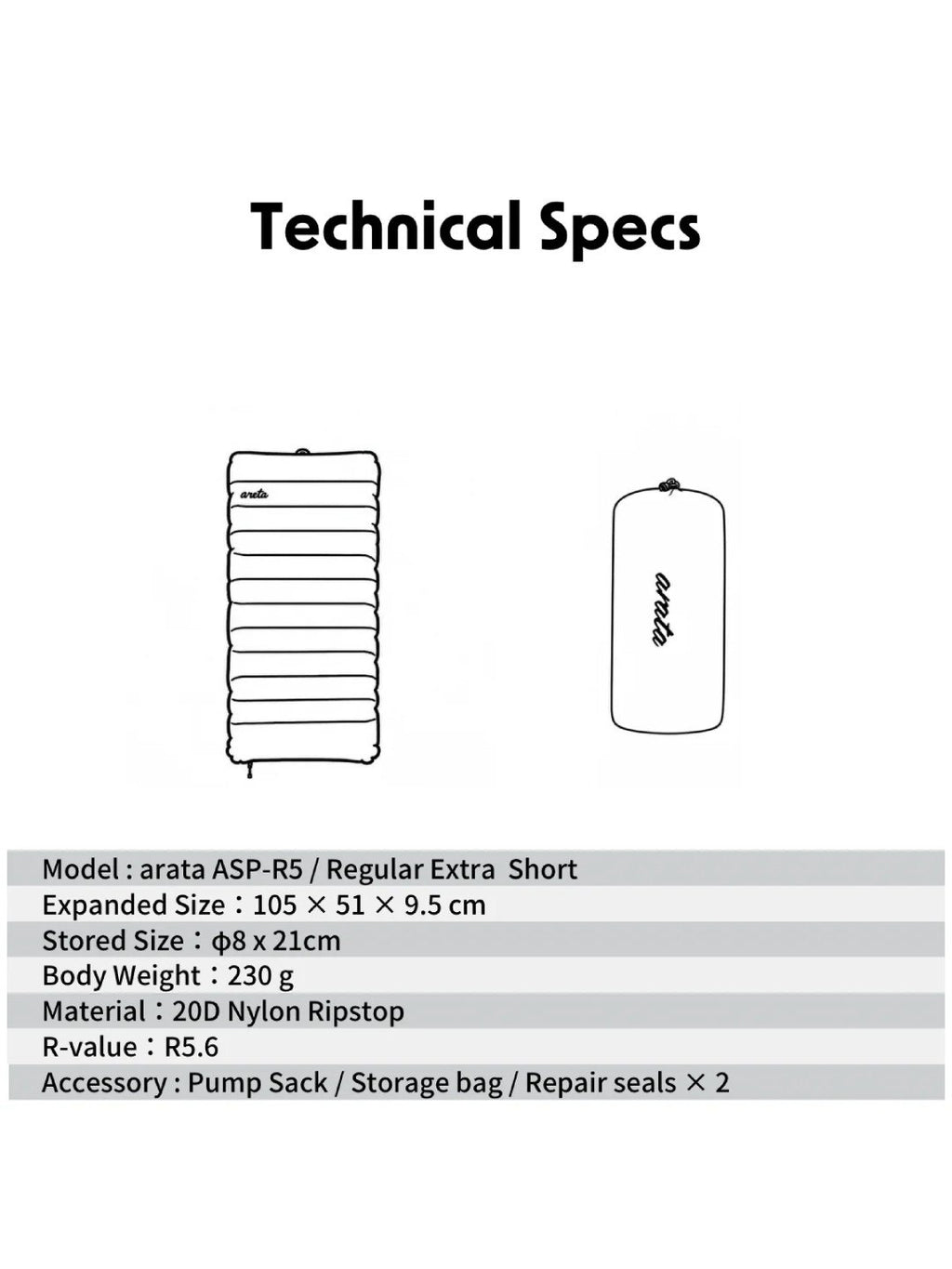 ASP-R5 Regular Extra Short｜arata