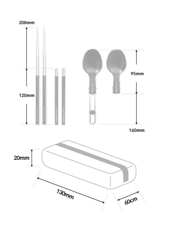 Bistro カトラリーセット with Dyneema Pouch #BLACK｜ZEROGRAM