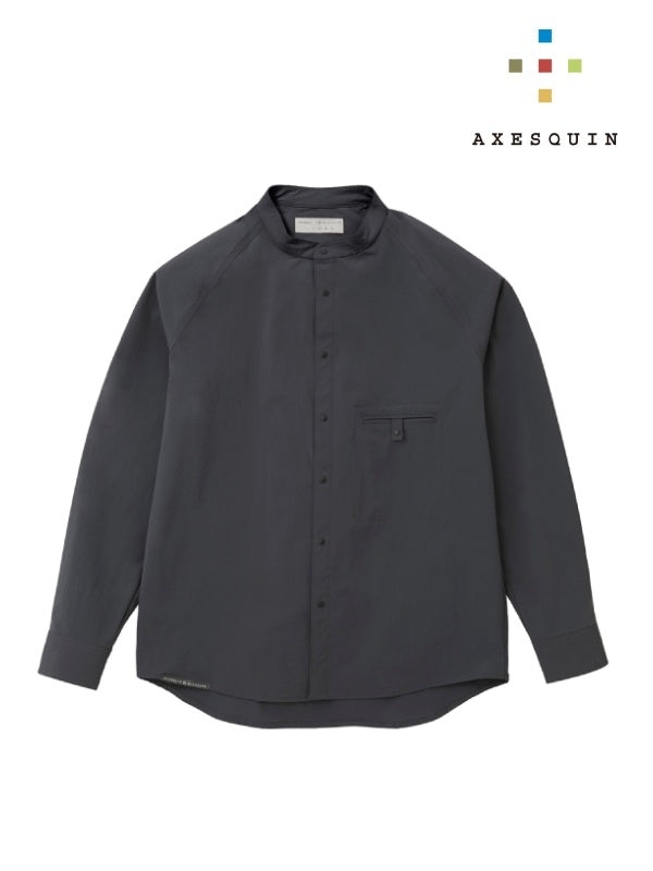 ソフトシェルのバンドカラーシャツ #ケシズミイロ [021091]｜AXESQUIN