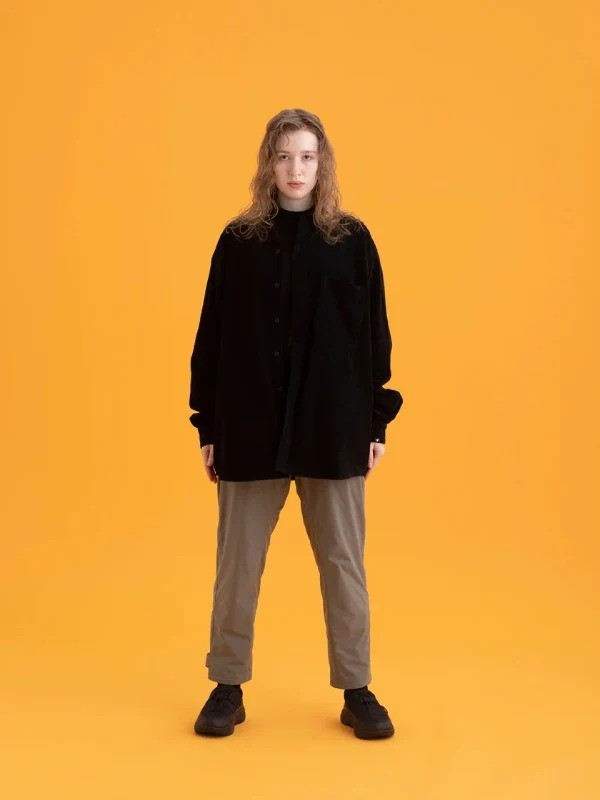 HIKE&BIKE CAVE CORDUROY BIG SHIRT #01BLK [PS232008]｜PAPERSKY WEAR