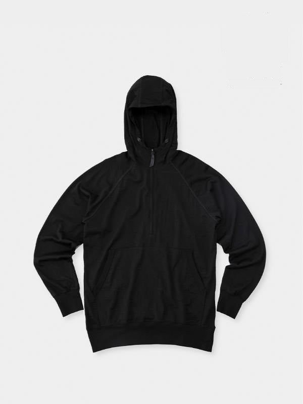 100% 美利奴羊毛连帽衫 #黑色