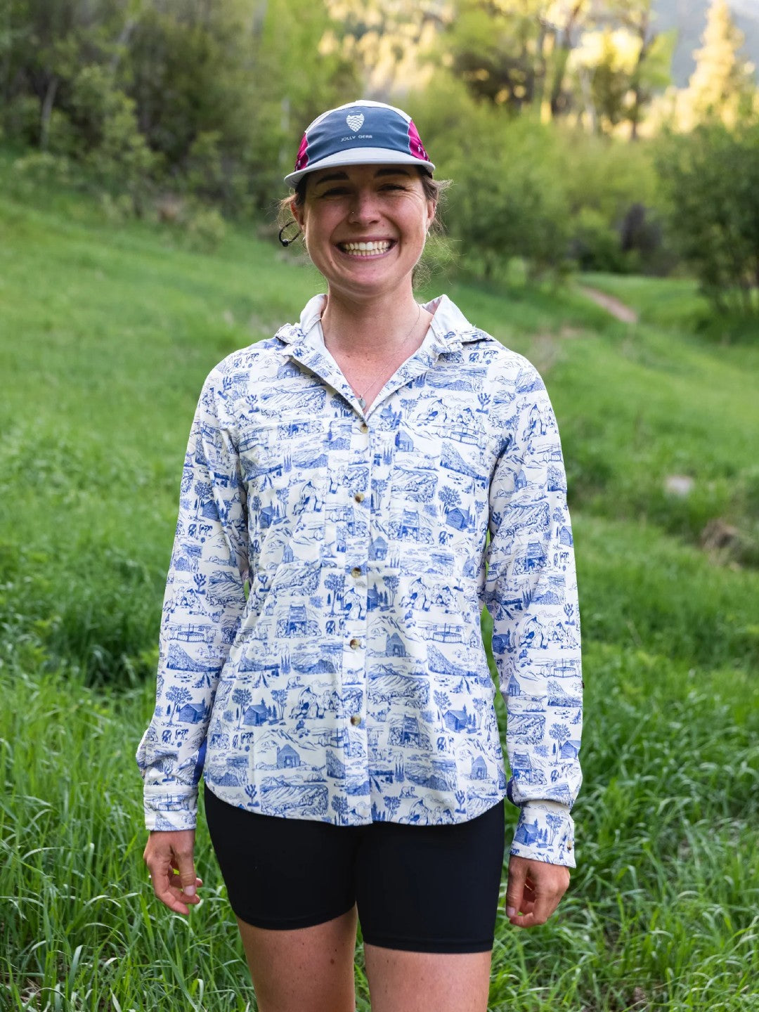 TRIPLE CROWN BUTTON DOWN LONG SLEEVE #Trail Madness Blue｜Jolly Gear